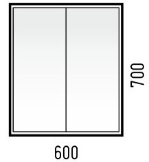 Corozo Зеркало-шкаф Айрон 60, черный/белый – фотография-2