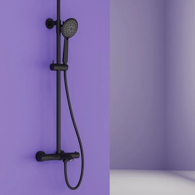 Sancos Душевая система Game с термостатическим смесителем чёрный матовый SC3001MB – фотография-9