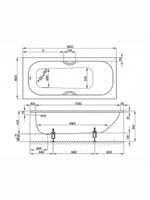  Стальная ванна Bette BetteForm 2947-000 AS AD 180x80 см, встраиваемая, белая, с антискользящим покрытием, с шумоизоляцией – фотография-1