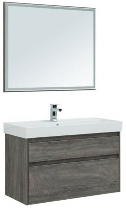 Aquanet Мебель для ванной Nova Lite 100 2 ящика, дуб рошелье – фото-1
