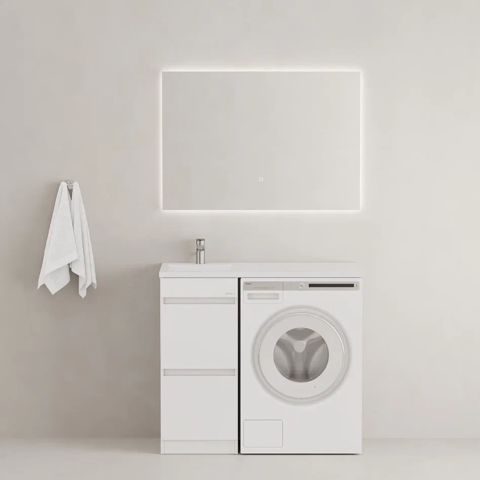 Onika Тумба под раковину Милтон 38 напольная под стиральную машину белая – фотография-7