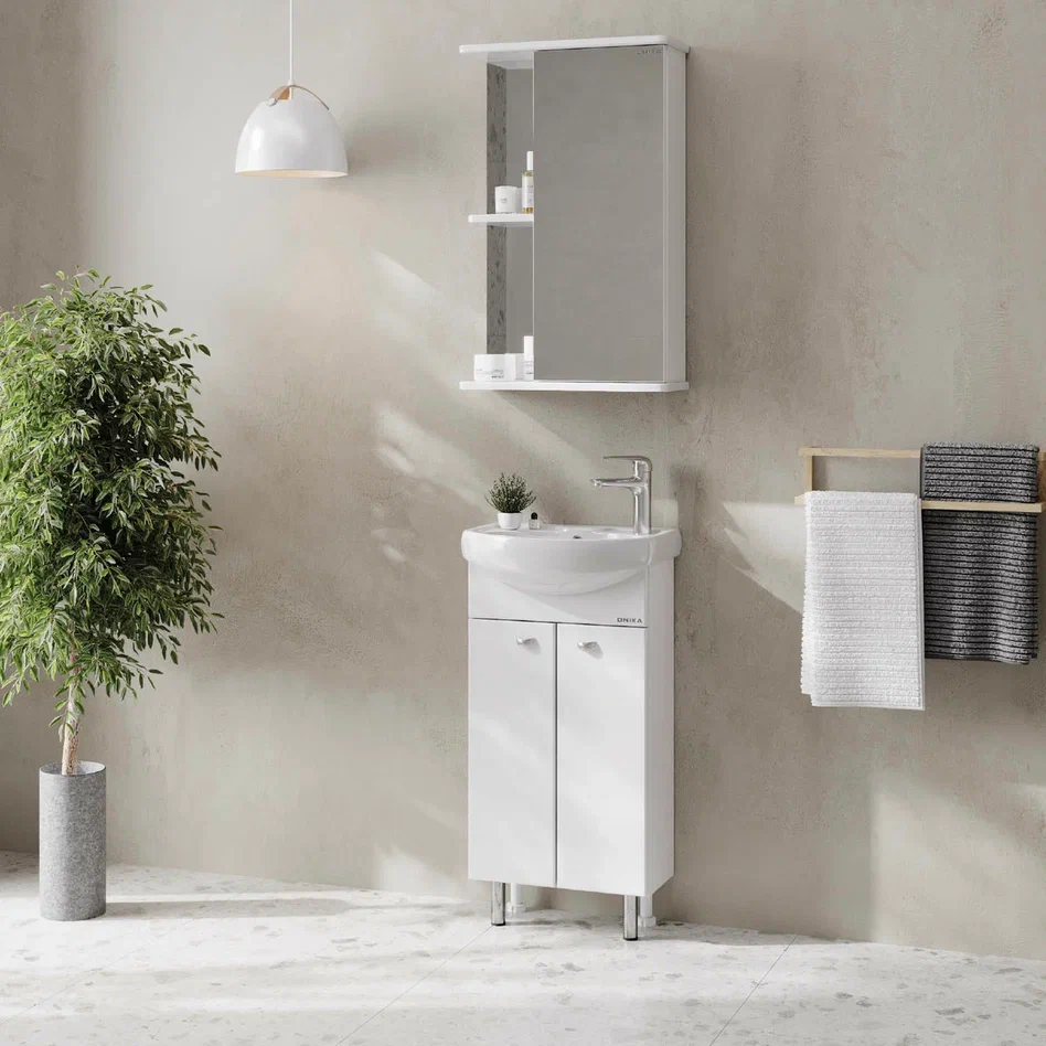 Onika Тумба с раковиной Азов 40 напольная белая – фотография-7