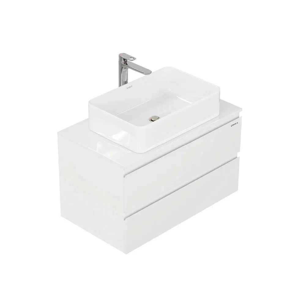 Onika Тумба с раковиной Алеста 80 подвесная белая – фотография-3