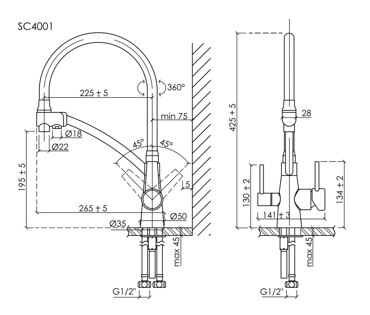 Sancos Смеситель для кухни Eri SC4001BN брашированный никель – фотография-6
