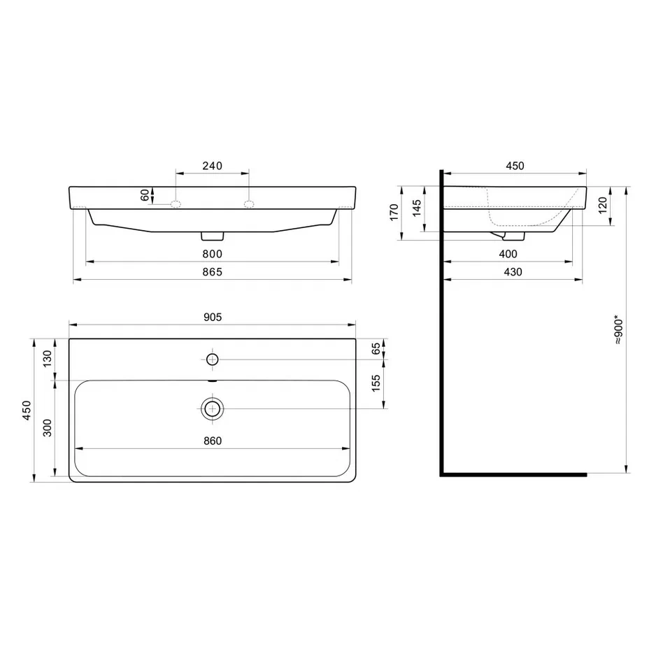 Onika Тумба с раковиной Тимбер 90 напольная белая матовая/дуб сонома правая – фотография-5
