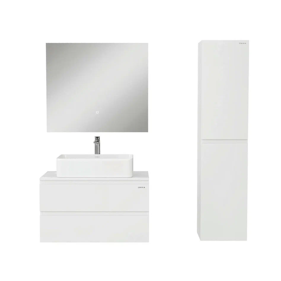 Onika Тумба с раковиной Алеста 80 подвесная белая – фотография-15