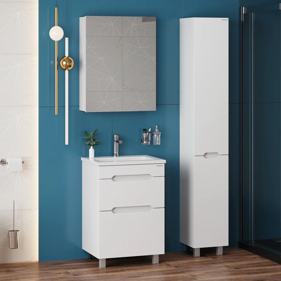 Onika Тумба с раковиной Айленд 50 напольная белая – фотография-5