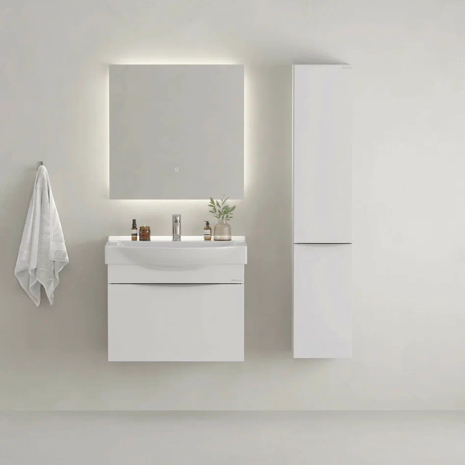 Onika Тумба с раковиной Навиа 65 подвесная белая – фотография-6