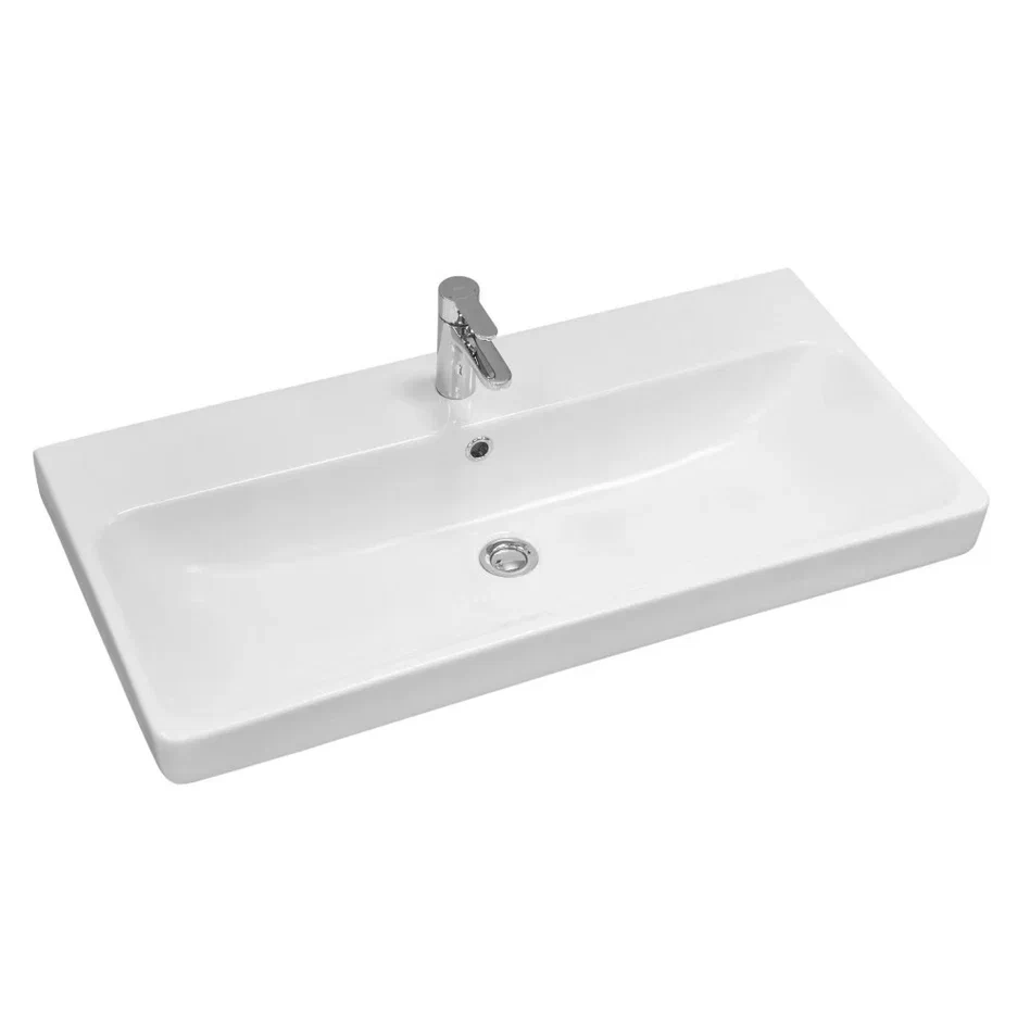 Onika Тумба с раковиной Тимбер 90 напольная белая матовая/дуб сонома правая – фотография-3