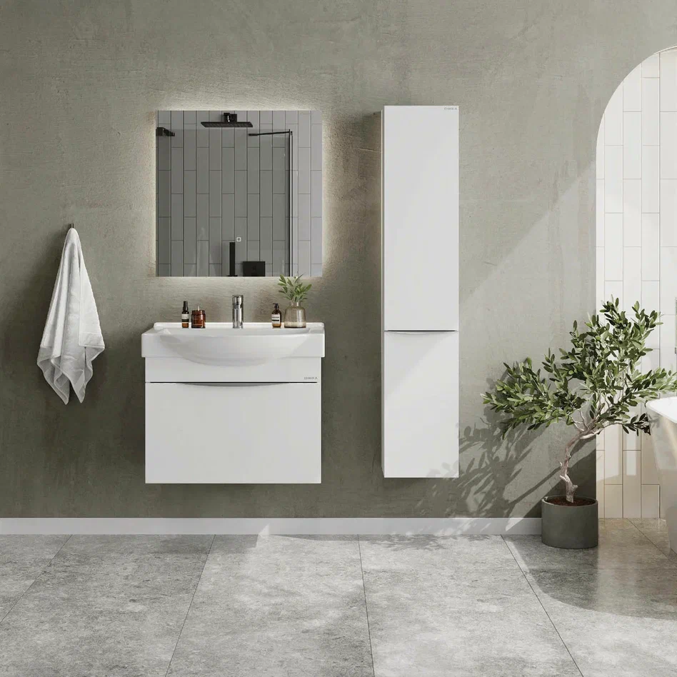 Onika Тумба с раковиной Навиа 65 подвесная белая – фотография-3