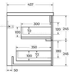Cezares Тумба с раковиной Duet 120 подвесная CZR-8073-120 bianco lucido – фотография-9