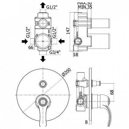 Paffoni Смеситель для душа Flavia FA015CR (с внутренней частью) – фотография-2