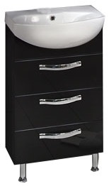 Акватон Тумба под раковину Ария 50 Н чёрный глянец – фотография-1