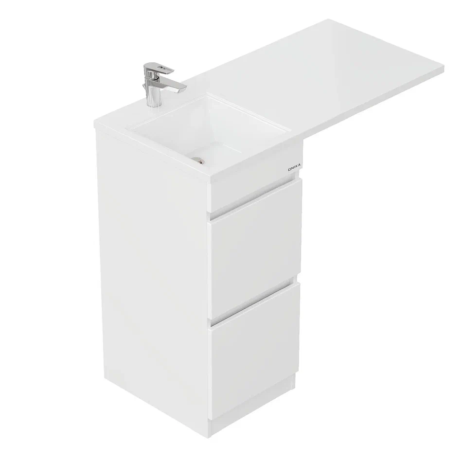 Onika Тумба под раковину Милтон 38 напольная под стиральную машину белая – фотография-10