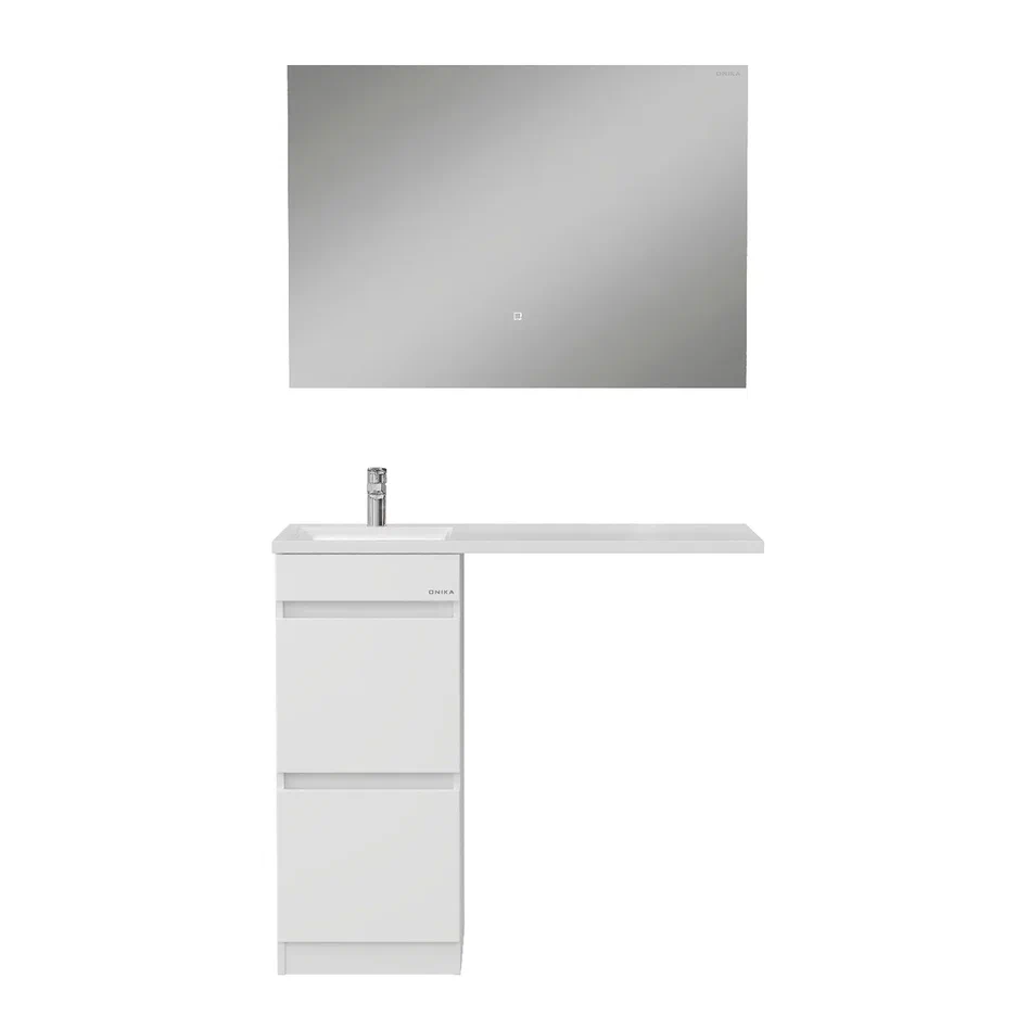 Onika Тумба под раковину Милтон 38 напольная под стиральную машину белая – фотография-11