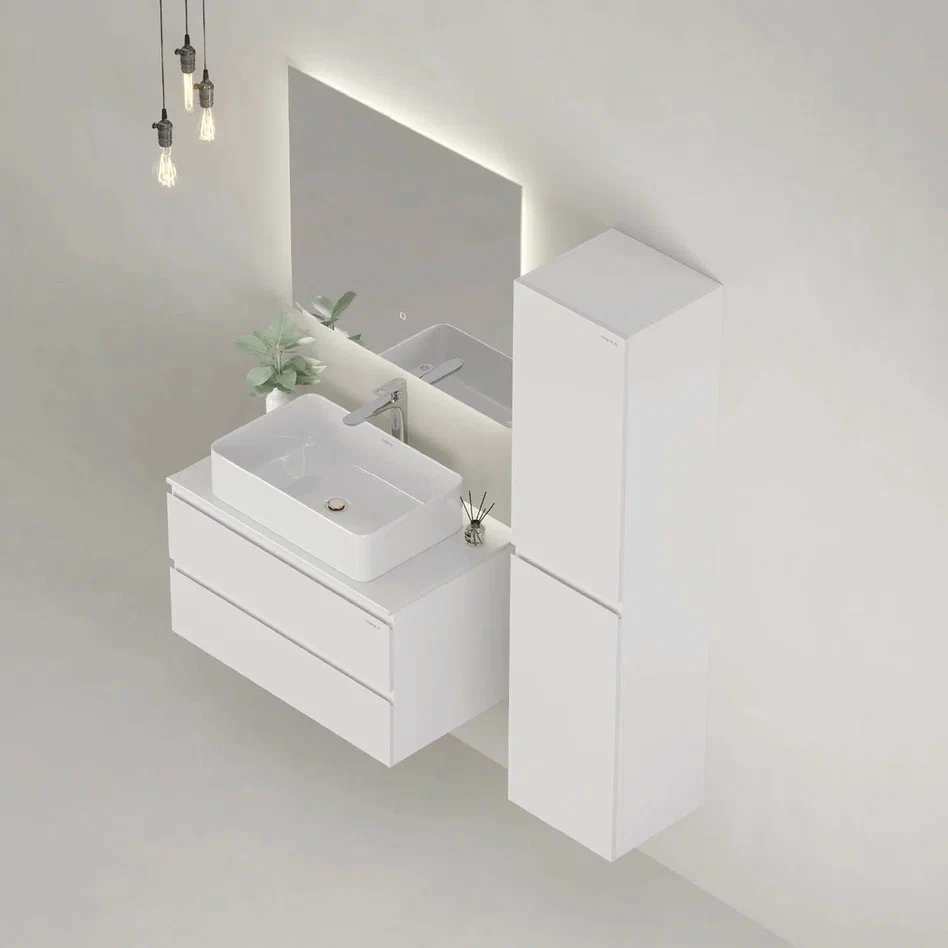 Onika Тумба под раковину Алеста 80 подвесная белая – фотография-7