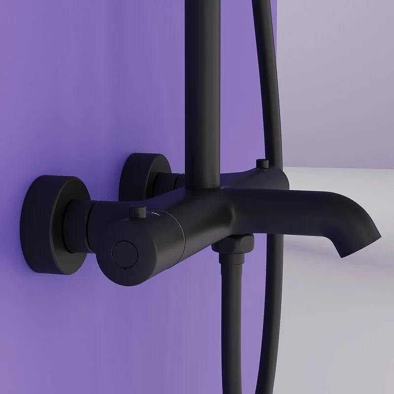 Sancos Душевая система Game с термостатическим смесителем чёрный матовый SC3001MB – фотография-4