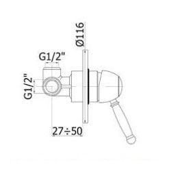 Paffoni Смеситель для душа Giorgia GI010BR (с внутренней частью) – фотография-2