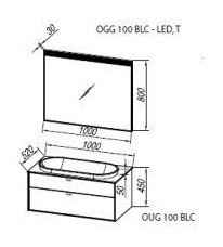 Kolpa San Тумба с раковиной Gloria OUG 100 BLC WHITE – фотография-5