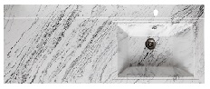 Runo Умывальник Gamma 120 L белый мрамор – фотография-1