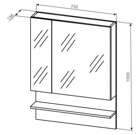 Бриклаер Зеркальный шкаф Аргентина 75 светлая лиственница – фотография-4