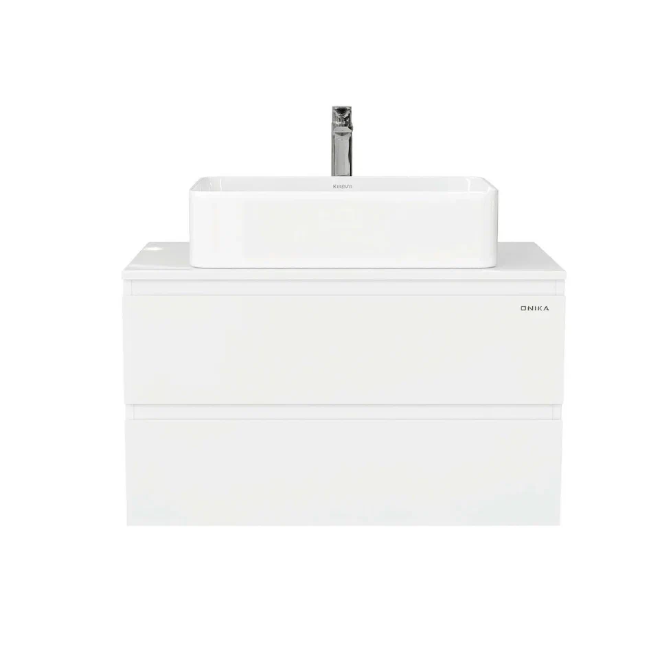 Onika Тумба под раковину Алеста 80 подвесная белая – фотография-2