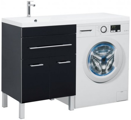 Aquanet Тумба с раковиной Верона 120 L напольная черная – фото-1