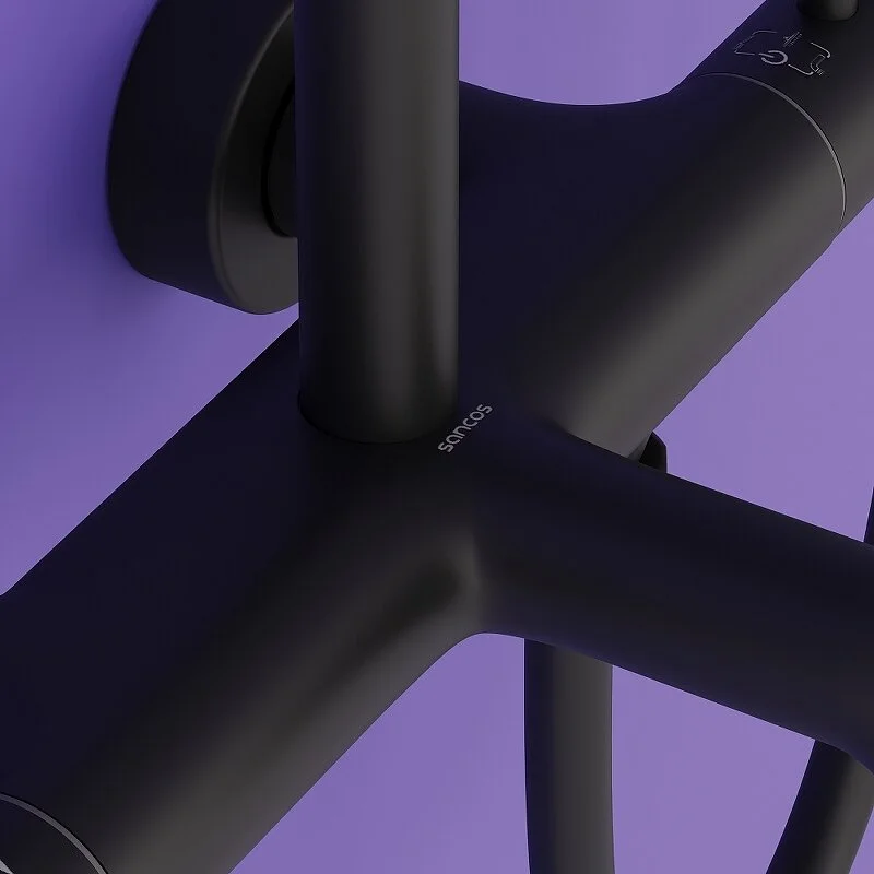 Sancos Душевая система Game с термостатическим смесителем чёрный матовый SC3001MB – фотография-6