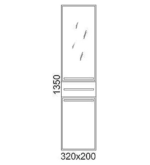  Пенал для ванной "Ginza" белый с черным L – фотография-4