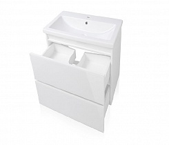 Style Line Мебель для ванной Даймонд 60 Люкс белая, PLUS подвесная – фотография-8