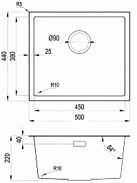 Hoffger Мойка для кухни 5044 Satin – фотография-3