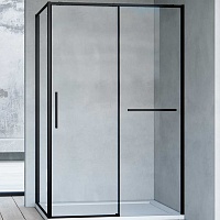 Vincea Душевой уголок Slim Soft 110x90 VSR-1SS9011CLB профиль черный стекло прозрачное
