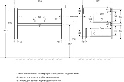 Cezares Тумба под раковину Relax 80 подвесная оружейная сталь – фотография-11