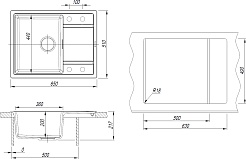 Florentina Мойка кухонная Эстель 650 антрацит – фотография-4