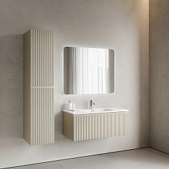 Sancos Тумба с раковиной Snob R 1.0 100 beige soft раковина Element 101 CN7003 – фотография-5