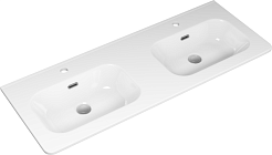 Brevita Тумба с раковиной с двумя чашами Wine 120 подвесная белая – фотография-7