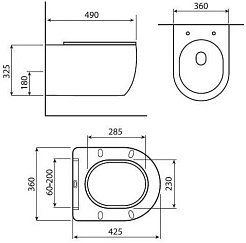 Allen Brau Унитаз подвесной Fantasy 4.11004.ID индиго с крышкой 4.11005.ID – фотография-4