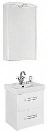 Водолей Мебель для ванной Мона 55 R с ящиками белая – фотография-1