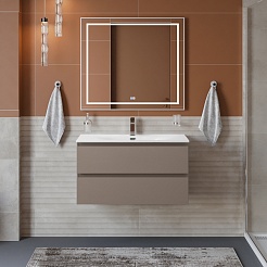 BelBagno Тумба с раковиной Kraft 90 подвесная Бежевый матовый – фотография-9