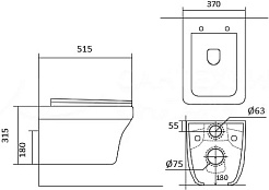 Aquatek Унитаз подвесной Амадео AQ1163-00 в комплекте с инсталляцией Standard INS-0000012 с клавишей смыва KDI-0000010 глянцевый хром и крепления KKI-0000002 – фотография-5