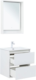 Aquanet Тумба с раковиной Милан 60 Flat подвесная белая – фотография-13