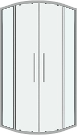 Grossman  Душевой уголок Cosmo 100x100x195 четверть круга профиль хром стекло прозрачное – фотография-1