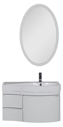 Aquanet Тумба с раковиной Сопрано 1-95 R с ящиком белая (169661) – картинка-7