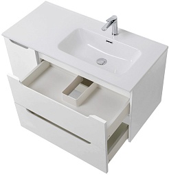 BelBagno Мебель для ванной Etna 100 R подвесная белая матовая – фотография-10