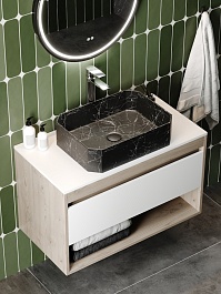 Teymi Раковина накладная Netta 50 T51204 черный мрамор – фотография-7