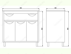 Водолей Тумба с раковиной "Габи 90" белый/венге – фотография-2