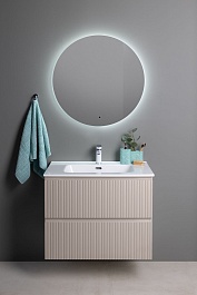Aquanet Тумба с раковиной Джейн (Flat) 80 подвесная бежевая матовая – фотография-9