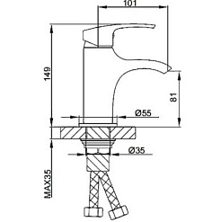 Frap Смеситель для раковины H69 F1069 хром – фотография-2