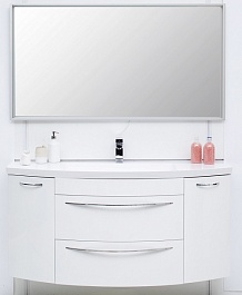 De Aqua Мебель для ванной Лонг 140, зеркало Алюминиум – фотография-1