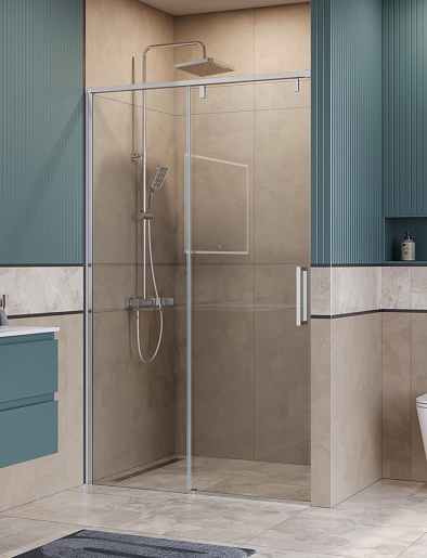 BelBagno Душевая дверь в нишу Soft Close-1 SOFT_CLOSE-1-BF-1-120-C-Cr 120x200 профиль хром стекло прозрачное – фотография-2